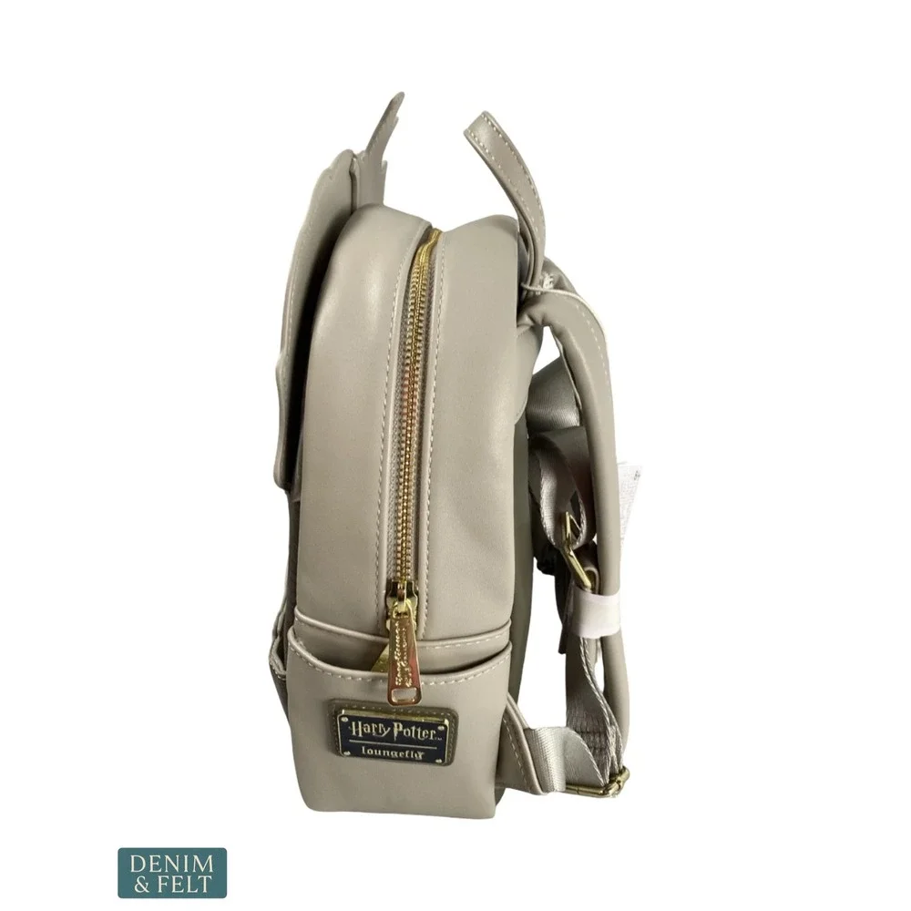 NEW Loungefly Harry Potter Gringotts Bank and Dragon Mini Backpack Leather Grey